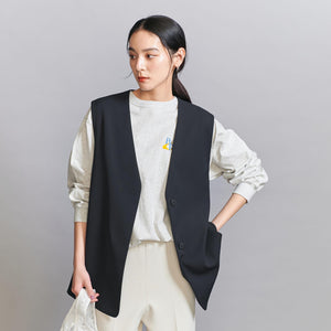 【WEB限定 Wardrobe DAILY MINIMAL】ダブルクロス リボンベルトジレ -ウォッシャブル-