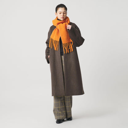 毛ナイロン ノーカラーコート