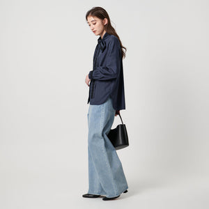 レース コンビ ボウタイ リボン ブラウス ‐ウォッシャブル‐