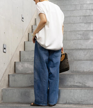 異素材切り替えドロストラグランカットソー