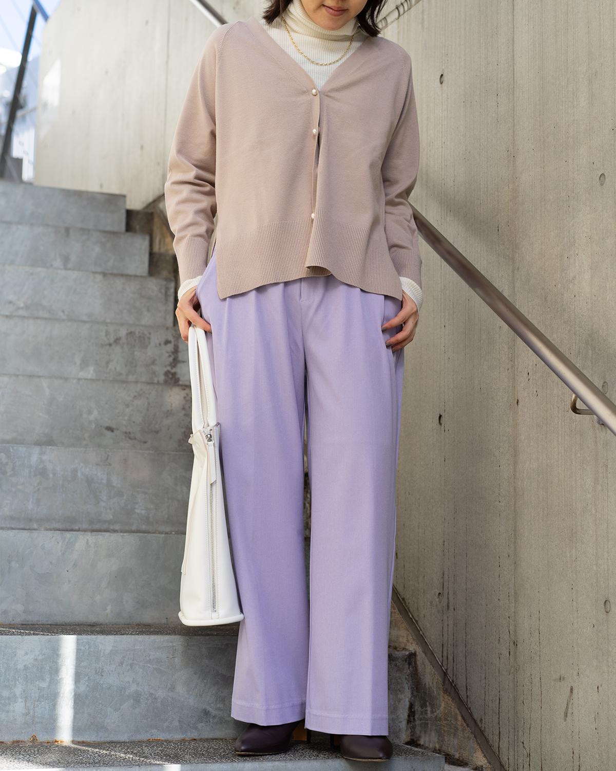 パールボタンVネックカーディガン