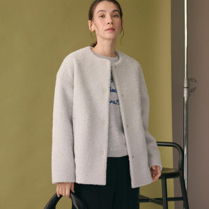 ブークレ ノーカラーブルゾン