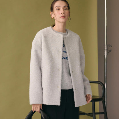 ブークレ ノーカラーブルゾン