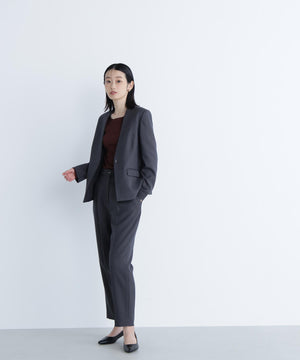 ウーステッドライクツイル SETUP ノーカラージャケット