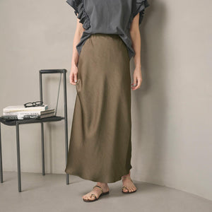 ポリエステルサテン マーメイドフレアスカート