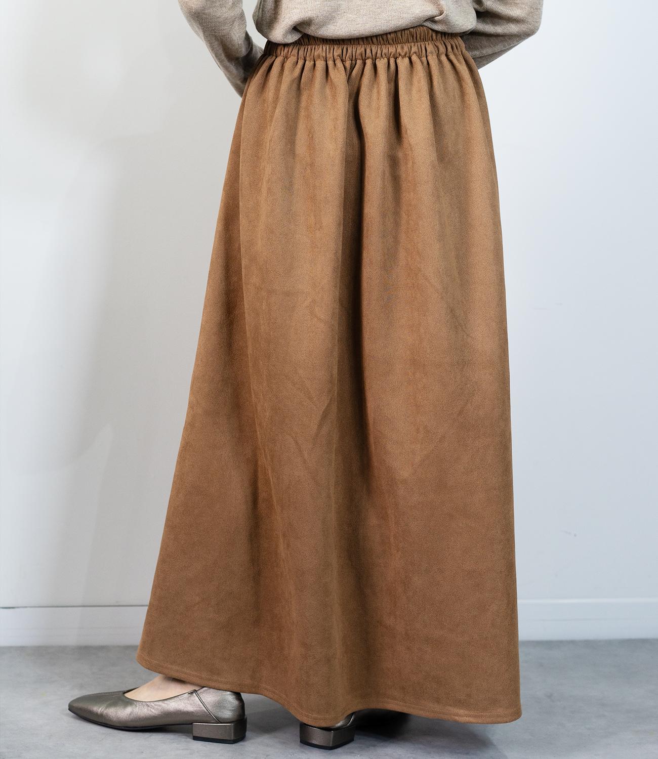 スウェードフレアスカート