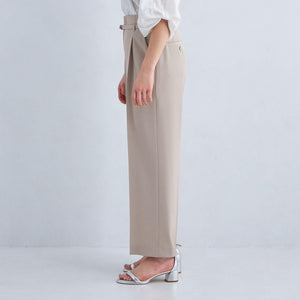 サラフール ベルト ワイド パンツ -マシンウォッシャブル・ストレッチ・UVカット-