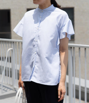 ストライプフレアスリーブブラウス