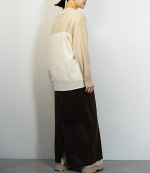 カシミアライクバイカラーカーディガン