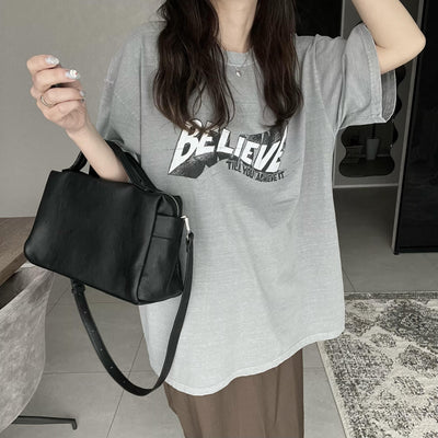 BELIEVEロゴピグメントTシャツ