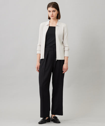 ウール2WAYストレッチ ワイドパンツ