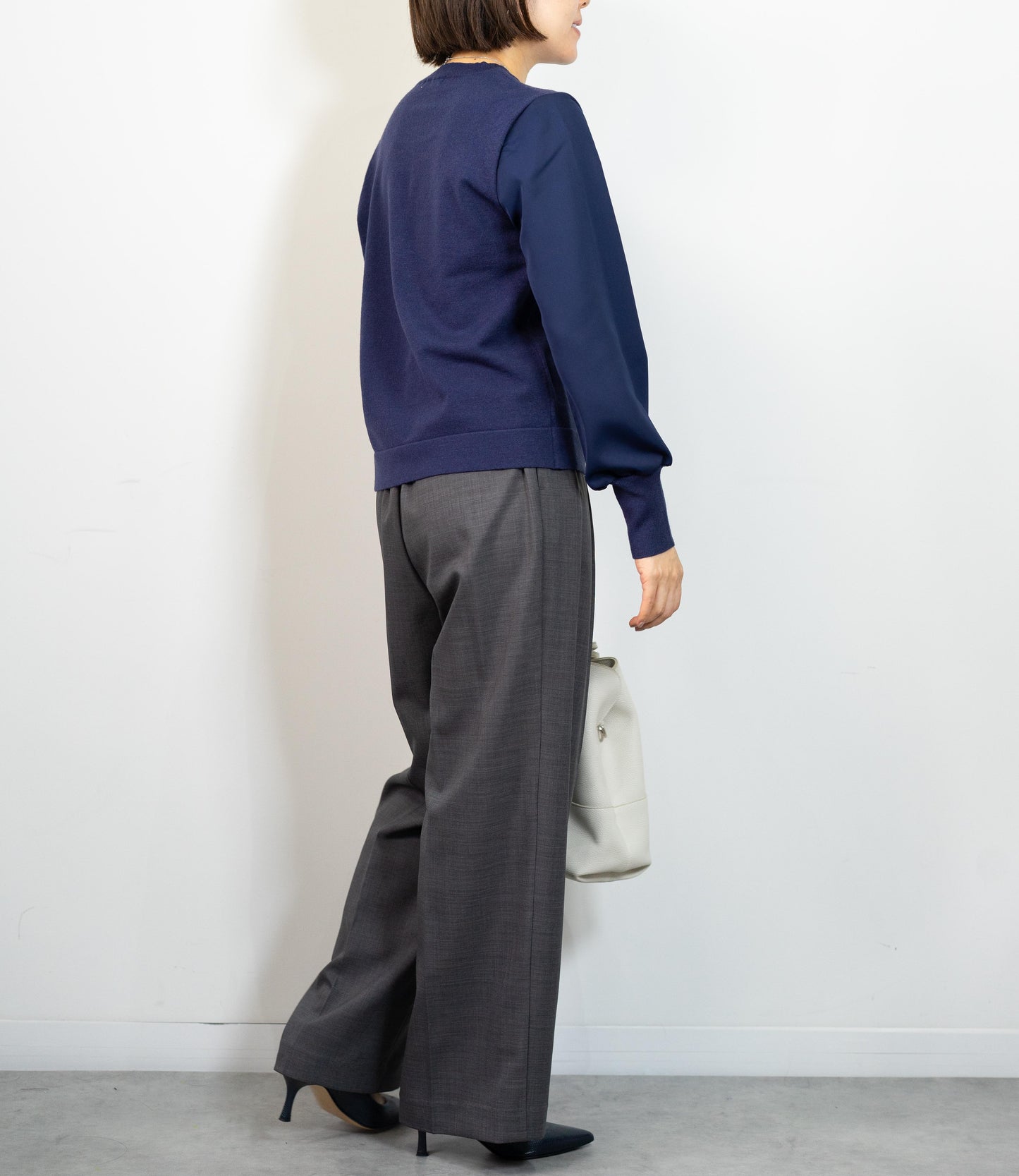 布帛切り替えコンパクトニット