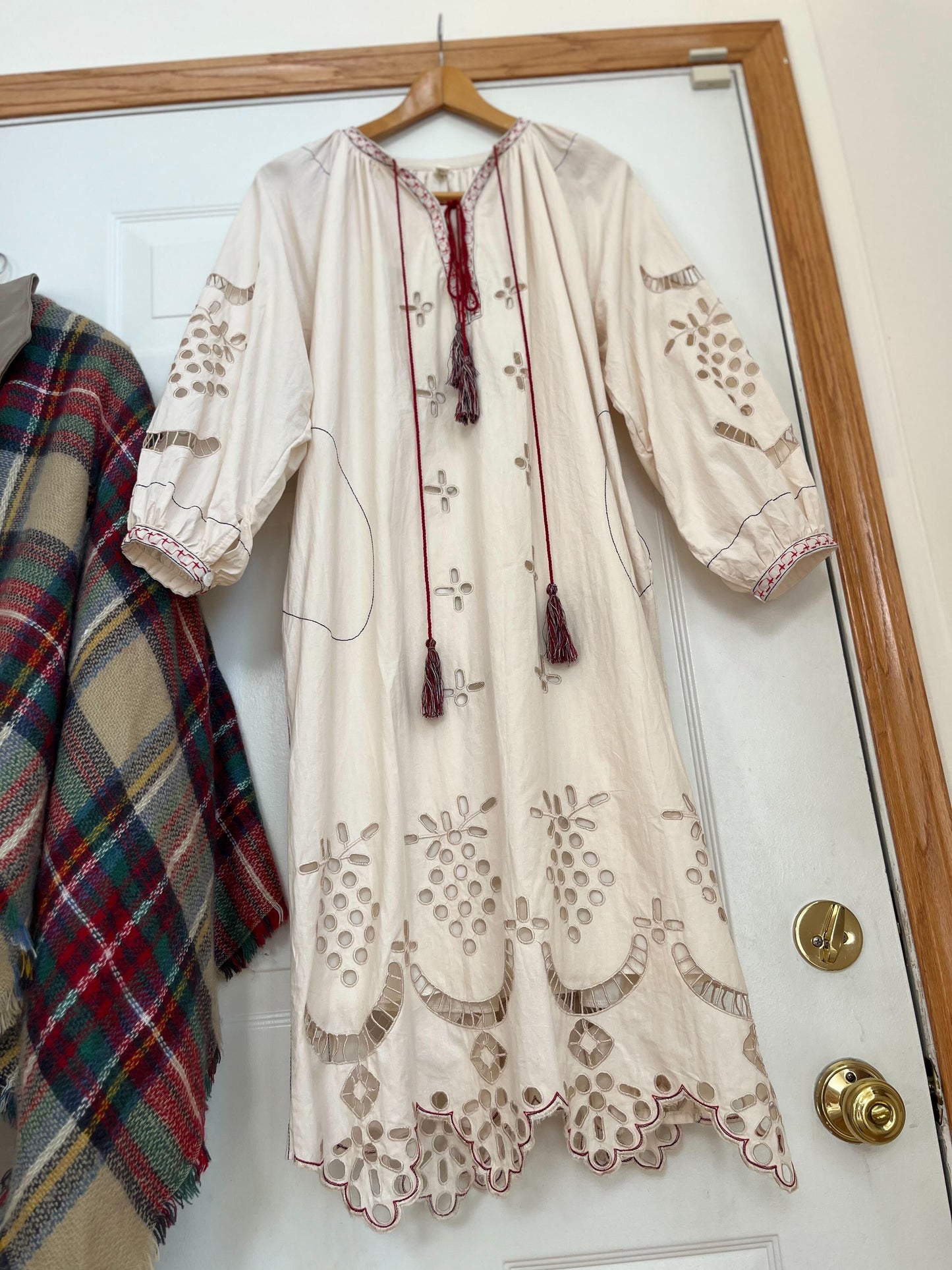 クルーエル刺繍ボヘミアンワンピース