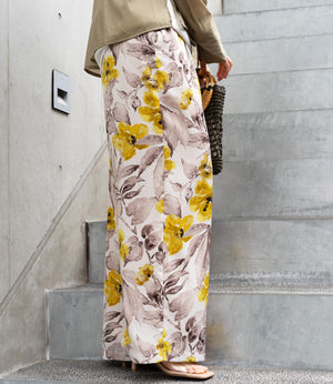 ボタニカルフラワーイージーパンツ