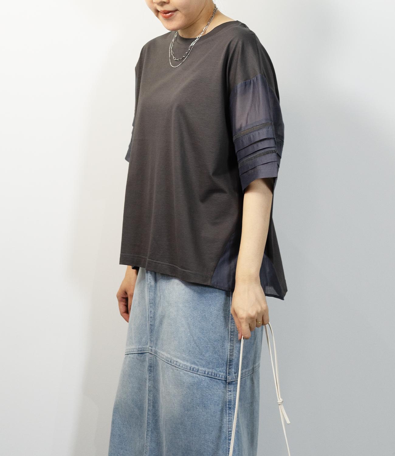 はしごレースシルケットカットソー