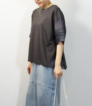 はしごレースシルケットカットソー