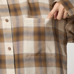 ［size SHORTあり］シアー チェック シャツ