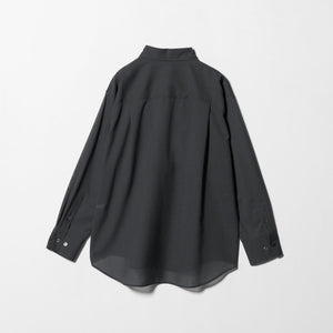 シアー レギュラーカラー ソリッドシャツ