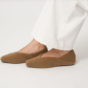 スクエア 2WAY フラットシューズ（ベージュ）