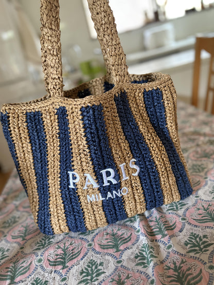 PARISストライプ メッシュトート