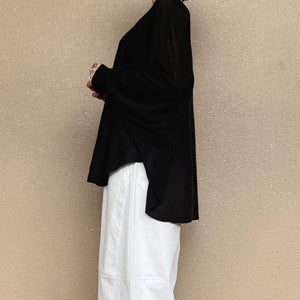 リネンざっくりニットケープ