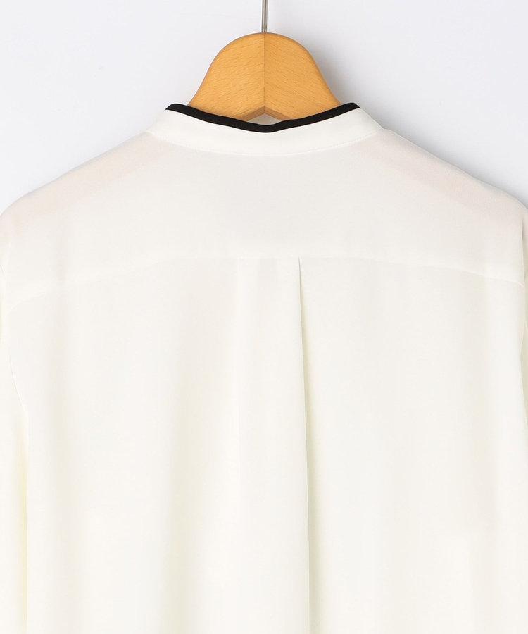 ウォッシャブルストレッチジョーゼットボウタイ風ブラウス