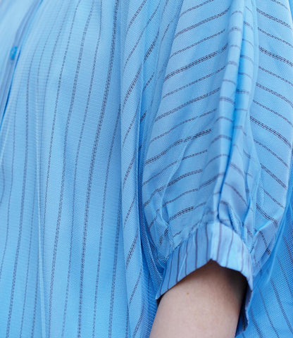 チュールレイヤードドレープブラウス