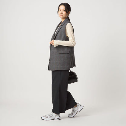 ツイードライク ジレ マシンウォッシャブル 帯電防止