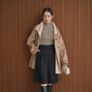 バイカラー リバー Aライン コート