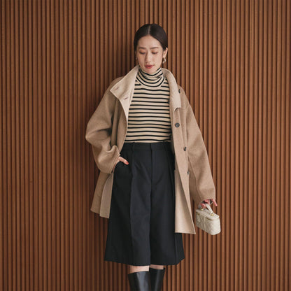 バイカラー リバー Aライン コート