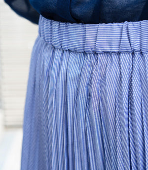 ストライププリーツフレアスカート
