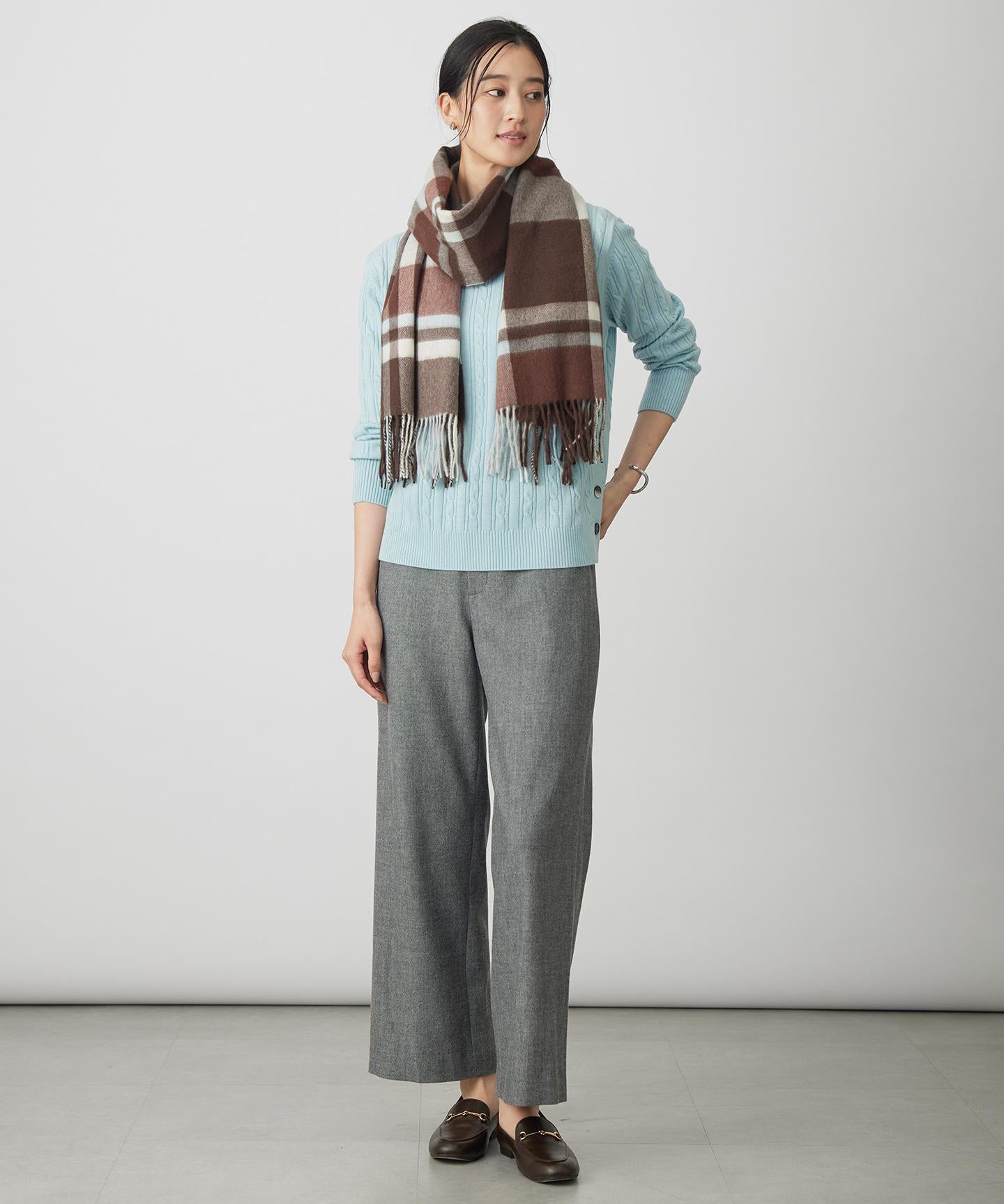 カシミヤチェック マフラー