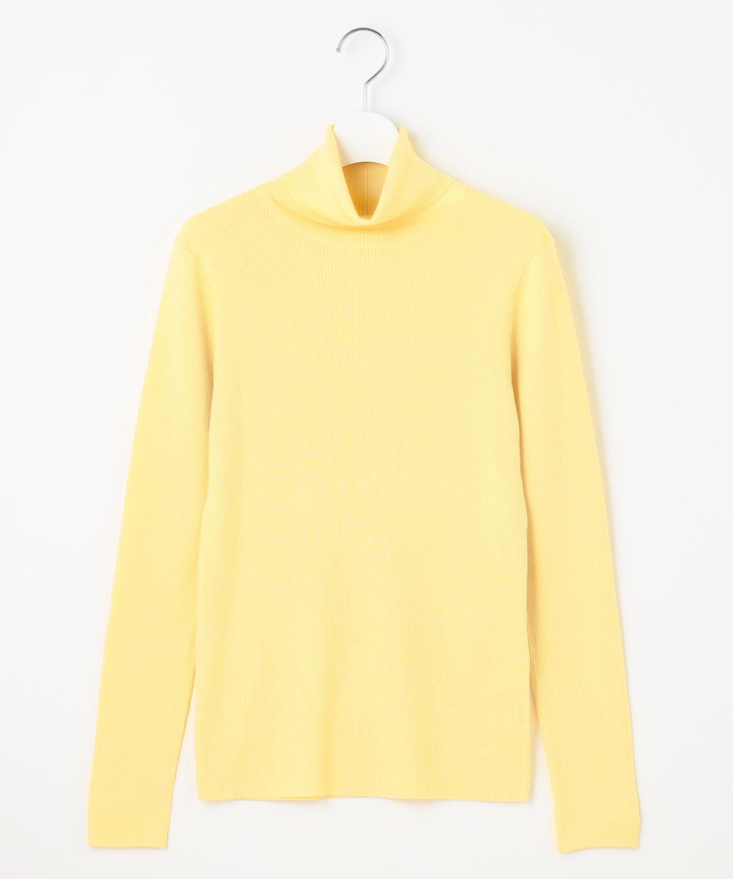 ウーステッドウール リブタートルネック ニット