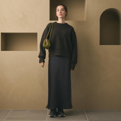 ウールブレンド シルクネップ ニットプルオーバー