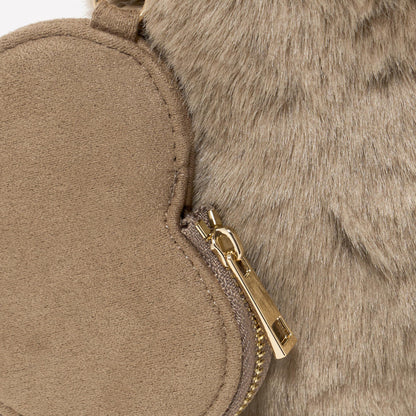 ファーショルダーバッグ ハートチャーム付き