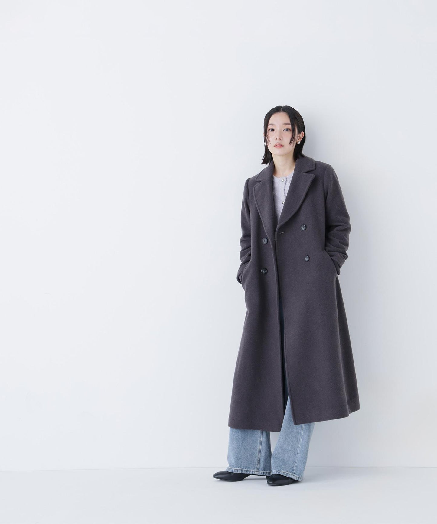 ビッグカラーダブルチェスターコート