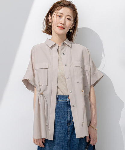 ライトシアーマットクロス ミリタリーディティール シャツ