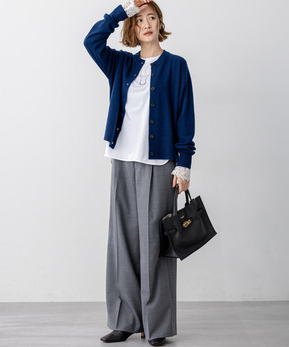 ナチュラルコットンベア レースレイヤード カットソー