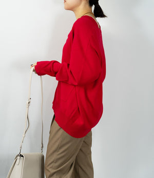 スムース編みルーズニットカーディガン