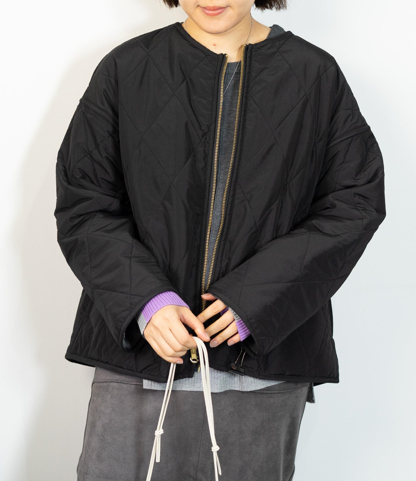 リバーシブルファーキルティングアウター