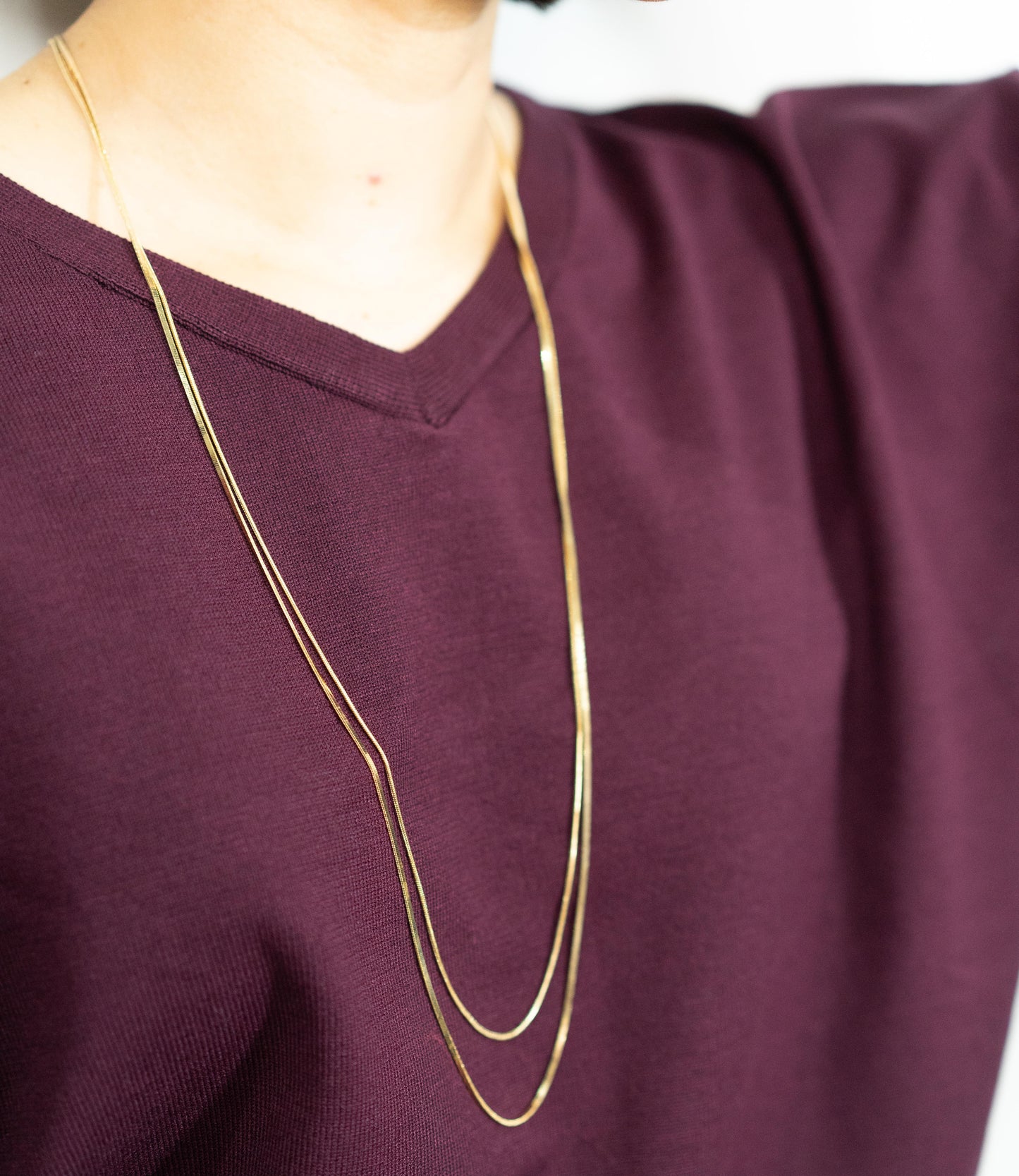シャープダブルロングネックレス