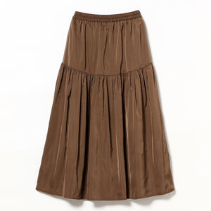 【百田夏菜子さん着用】【洗える】ツイル ギャザー スカート（S〜M）