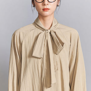 【WEB限定 Wardrobe DAILY MINIMAL】リボンタイブラウス -2WAY/ウォッシャブル-