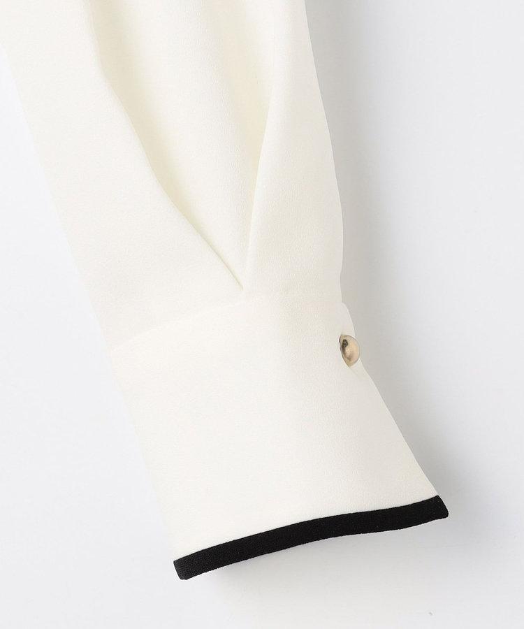 ウォッシャブルストレッチジョーゼットボウタイ風ブラウス