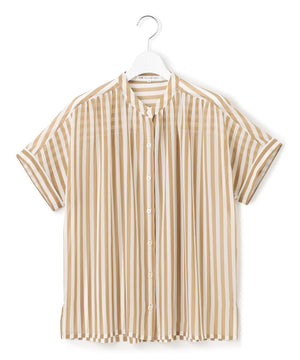 ストライププリント シフォン ブラウス