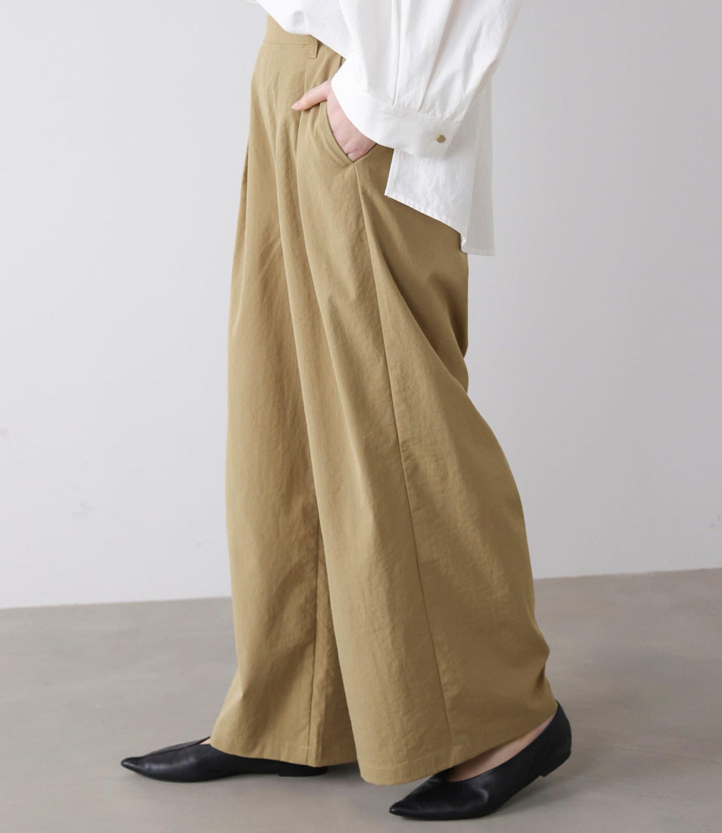 【UVカット】ストレッチテックチノワイドパンツ