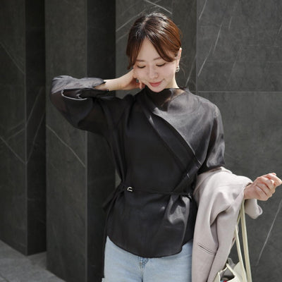 シアーシフォンブラウス（キャミセット）