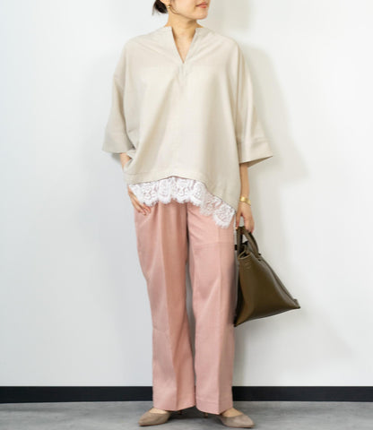 レースドッキングスキッパーブラウス