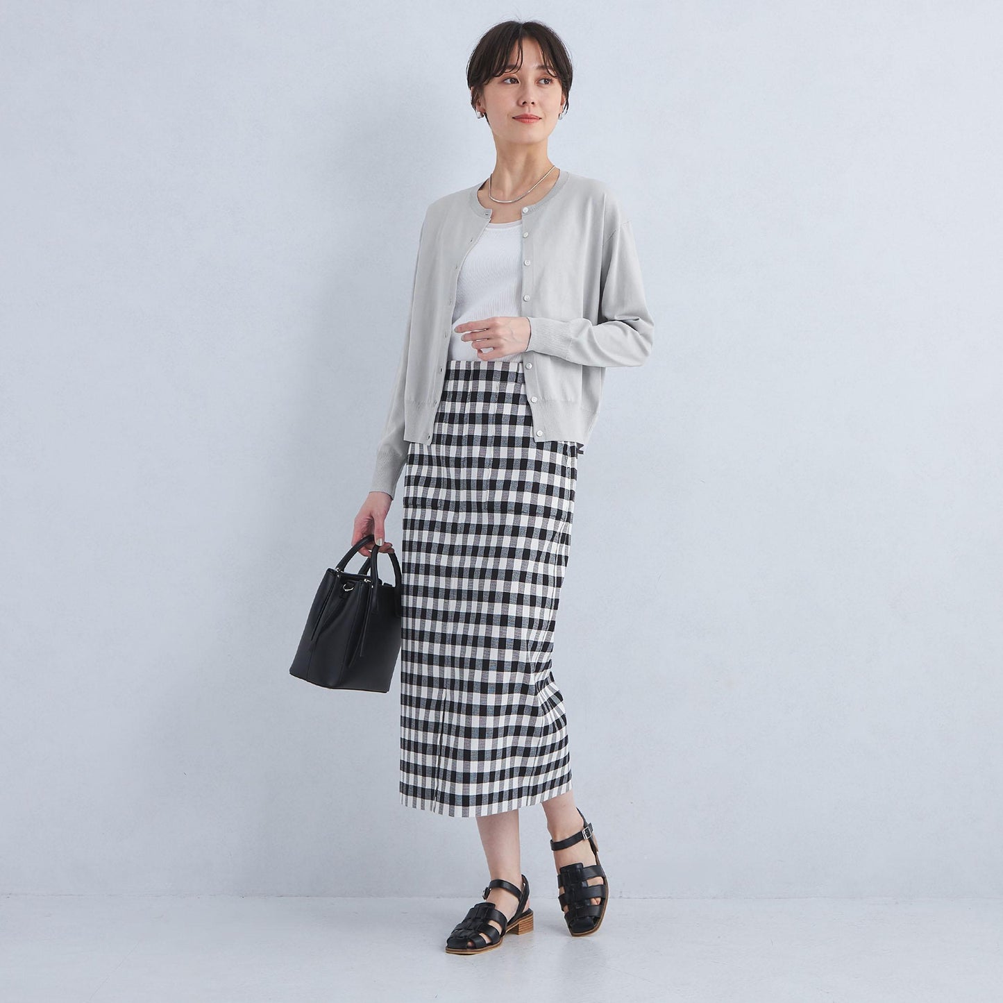 ドラキー クルーネック ニット カーディガン