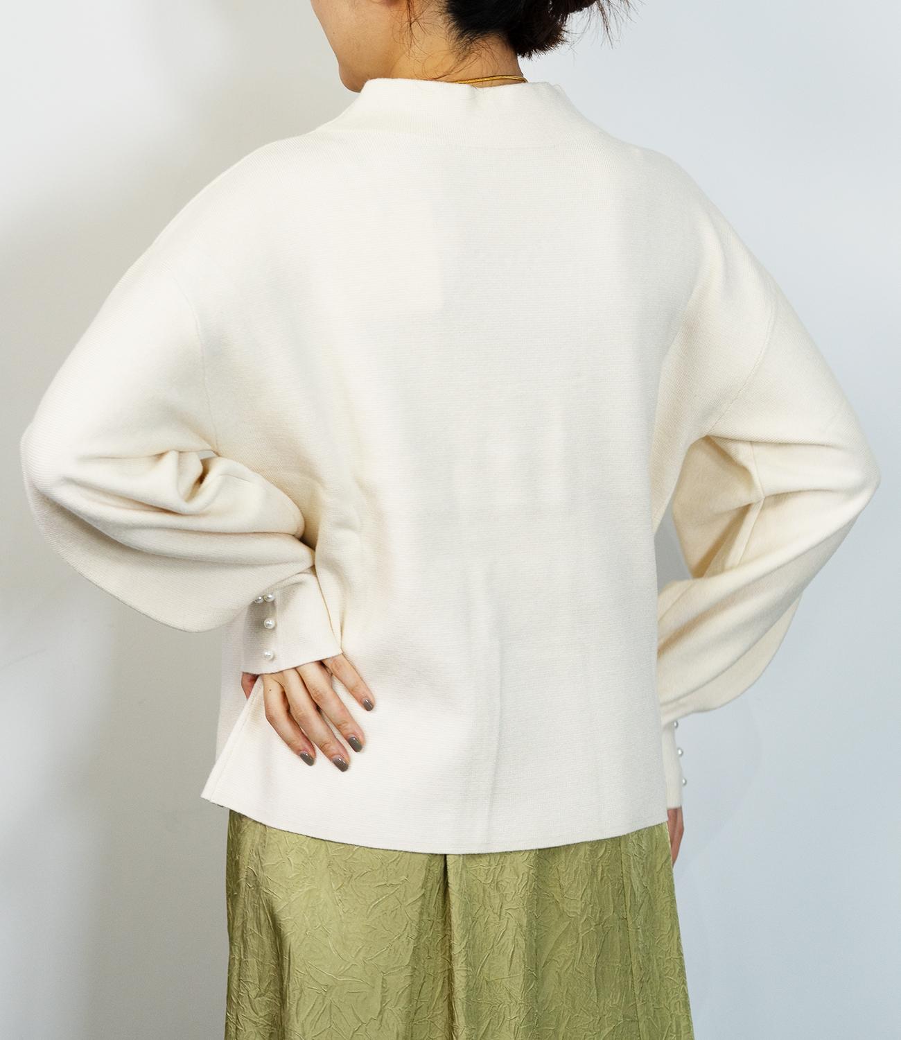 袖パールふわり袖ニット